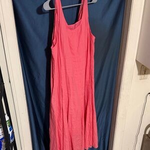 Eileen Fisher 3x Pink/Coral Sleeveless Maxi Dress